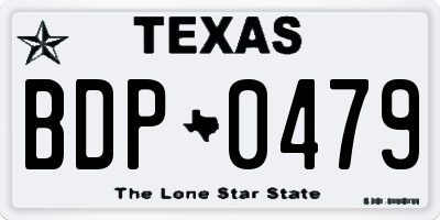 TX license plate BDP0479