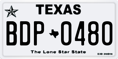 TX license plate BDP0480