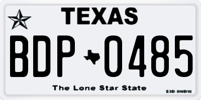 TX license plate BDP0485