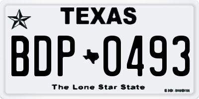 TX license plate BDP0493