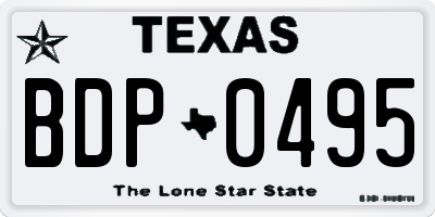 TX license plate BDP0495