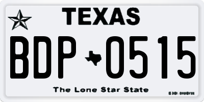 TX license plate BDP0515