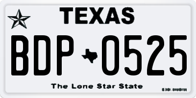 TX license plate BDP0525