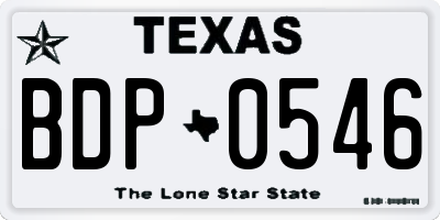 TX license plate BDP0546