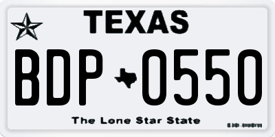 TX license plate BDP0550