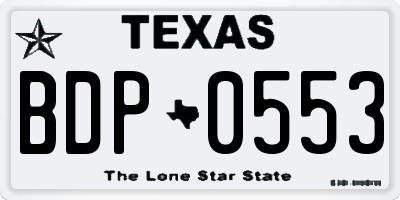 TX license plate BDP0553