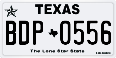 TX license plate BDP0556