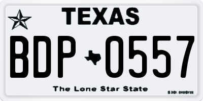 TX license plate BDP0557