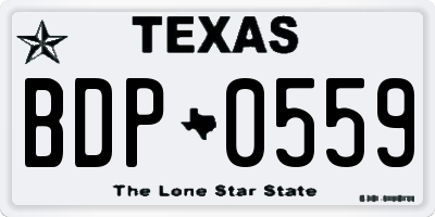 TX license plate BDP0559