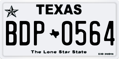 TX license plate BDP0564