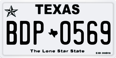 TX license plate BDP0569