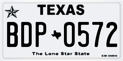 TX license plate BDP0572