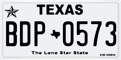 TX license plate BDP0573