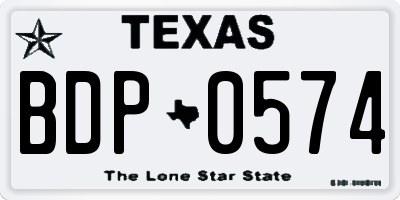 TX license plate BDP0574