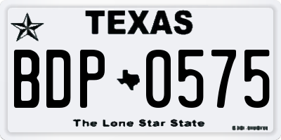 TX license plate BDP0575