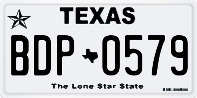 TX license plate BDP0579