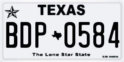 TX license plate BDP0584