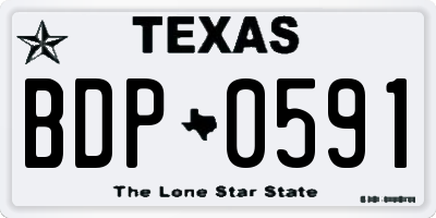 TX license plate BDP0591