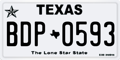 TX license plate BDP0593