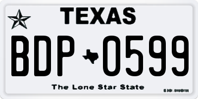 TX license plate BDP0599