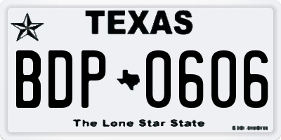 TX license plate BDP0606
