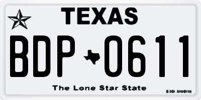 TX license plate BDP0611