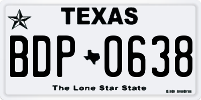 TX license plate BDP0638