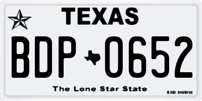 TX license plate BDP0652
