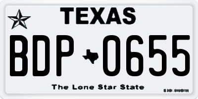 TX license plate BDP0655