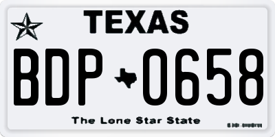 TX license plate BDP0658