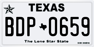 TX license plate BDP0659