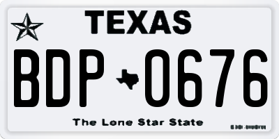 TX license plate BDP0676