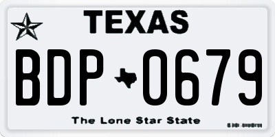 TX license plate BDP0679