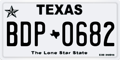 TX license plate BDP0682