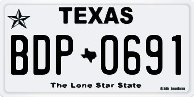 TX license plate BDP0691