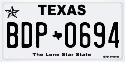 TX license plate BDP0694