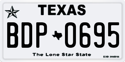 TX license plate BDP0695