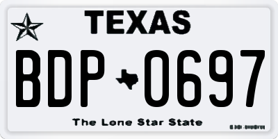 TX license plate BDP0697