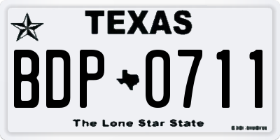 TX license plate BDP0711