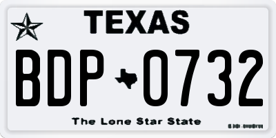 TX license plate BDP0732