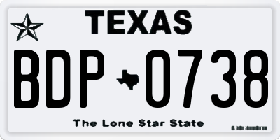 TX license plate BDP0738