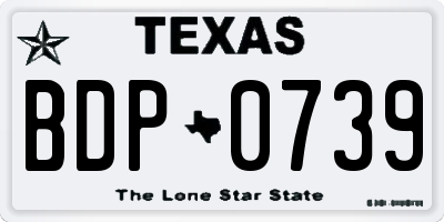 TX license plate BDP0739