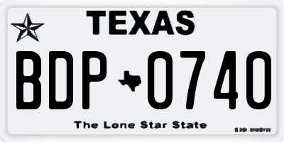 TX license plate BDP0740