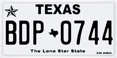 TX license plate BDP0744