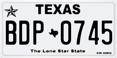 TX license plate BDP0745