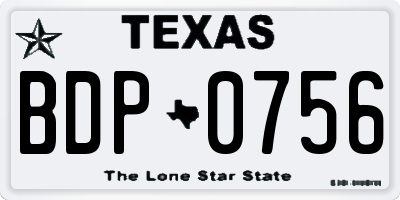 TX license plate BDP0756