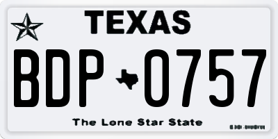 TX license plate BDP0757