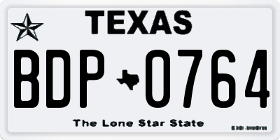 TX license plate BDP0764