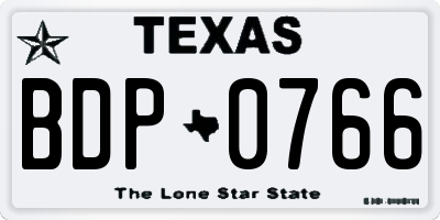 TX license plate BDP0766