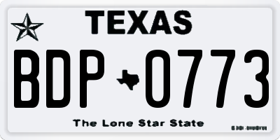 TX license plate BDP0773